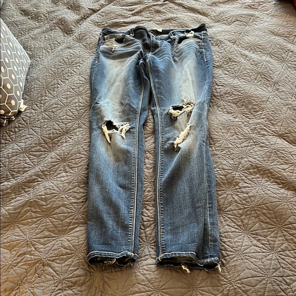 Daytrip Blue Skinny Jeans with Distressed Details